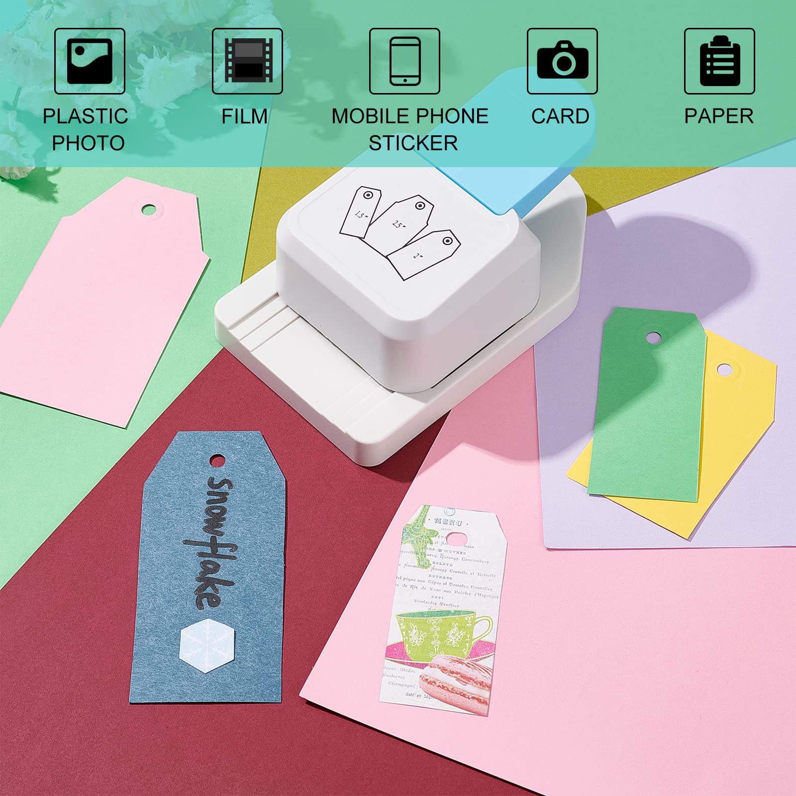 Amazon | FINGERINSPIRE タグパンチ 台形ギフトタグパンチ 3イン1